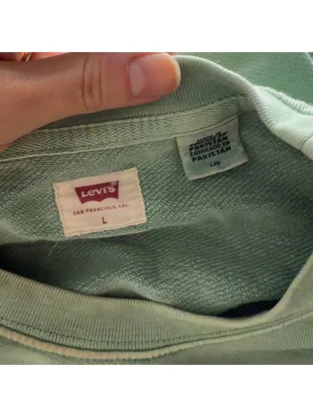 Levi's Mint Green Crewneck Sweatshirt Size Large 100% Cotton Men’s